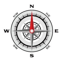 a compass on a white background