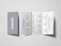 a tri fold brochure with a white background