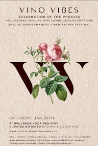 a flyer for a wine and roses event