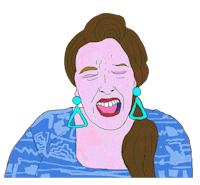 an illustration of a woman with her mouth open