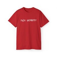 a red t - shirt that says fuck wandy
