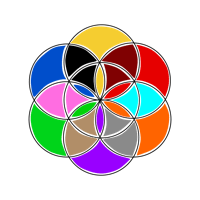 an image of a colorful flower in a circle