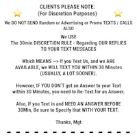 a flyer with the text'clients please note we do not read or advertise purpose texts