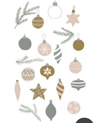 a collection of christmas ornaments on a white background