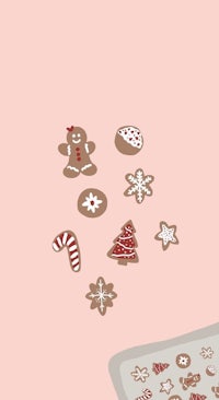 gingerbread cookies on a pink background