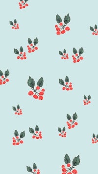 red berries on a blue background