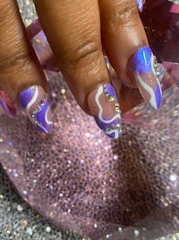 Clear Glass Clutter Junk  Press On Nails – Azure Nymph