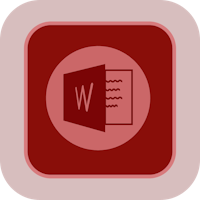 microsoft word icon on a red square