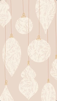 christmas ornaments on a beige background