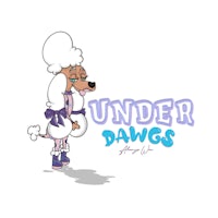 a cartoon poodle with the words under dawgs