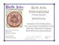 birth arts international certificate