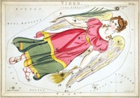 a drawing of an angel flying in the sky