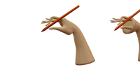 a 3d model of a hand holding a pencil