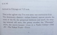 an open book with a quote about chicago