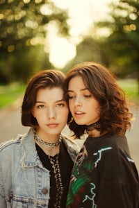 two young women posing for a photo