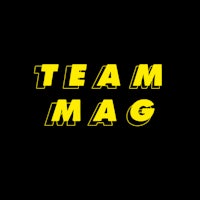 team mag logo on a black background