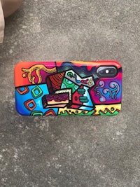 a colorful phone case with a colorful design on it