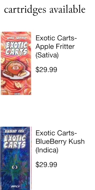 cartridges available Exotic Carts Official Website