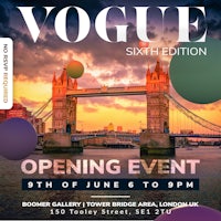 a flyer for the vogue sixth edition opening event in london