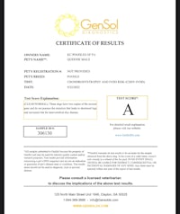 a certificate of results for gensol