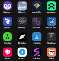 a list of different apps on a phone screen