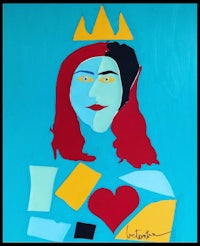 a painting of a woman with a crown on her head