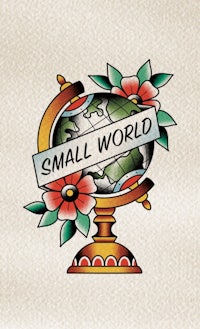 a tattoo with the word small world on it