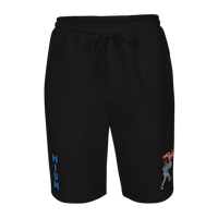 a black sweat shorts with a baseball player on it
