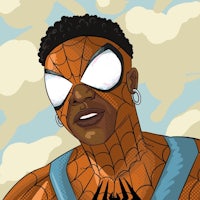 a black man in a spider - man costume