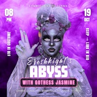 a flyer for the abyss with a woman in makeup