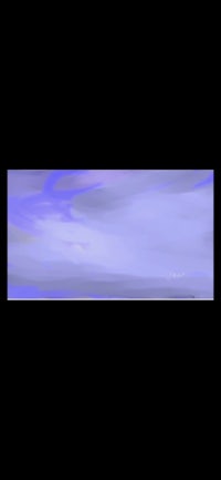 a painting of a blue sky with clouds in the background