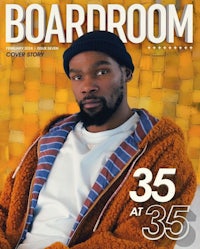 the cover of boardroom magazine with a man in a sweater