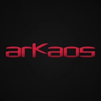 arkaos logo on a black background