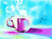 a drawing of a cup of coffee