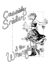a black and white drawing of a woman dancing in the air