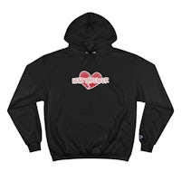 a black hoodie with a heart on it