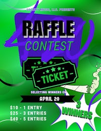 a flyer for a raffle contest
