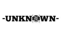 the logo for unknown on a black background