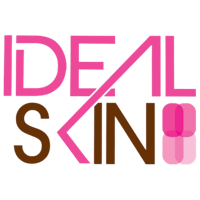 the ideal skin logo on a black background