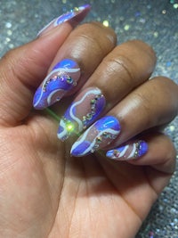 Clear Glass Clutter Junk  Press On Nails – Azure Nymph