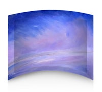 an abstract painting of a blue and purple sky