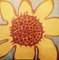 a painting of a sunflower