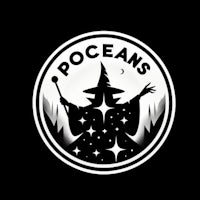a black and white logo for poecans