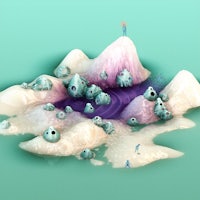 a 3d illustration of a mountain covered in ice and snow