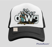a trucker hat with the words da under dwg on it