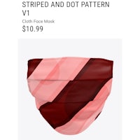 striped and dot pattern cloth face mask