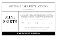 general care instructions for mini skirts