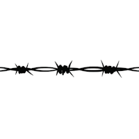 barbed wire on a black background
