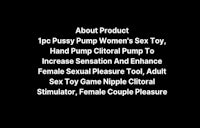 a black background with the words about product pussy pump women's sex toy increase