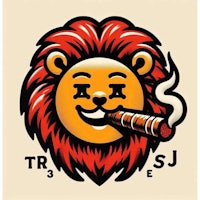a lion with a cigar in his mouth